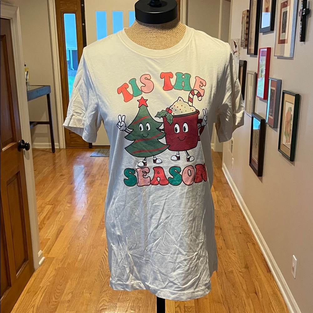 ‘Tis The Season Festive Woman’s T-Shirt - Cream - Picture 1 of 2